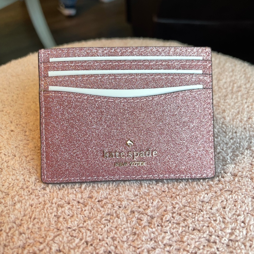 Kate Spade Pink Glitter Card Case